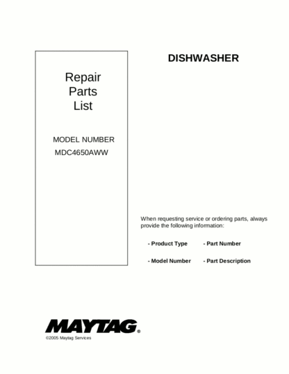Maytag Dishwasher Service Manual 08