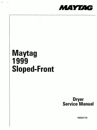Maytag Dryer Service Manual 01