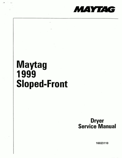 Maytag Dryer Service Manual 01