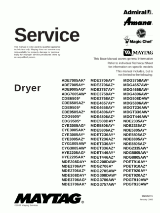 Maytag Dryer Service Manual 03