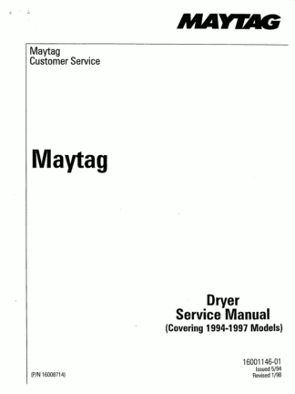 Maytag Dryer Service Manual 04
