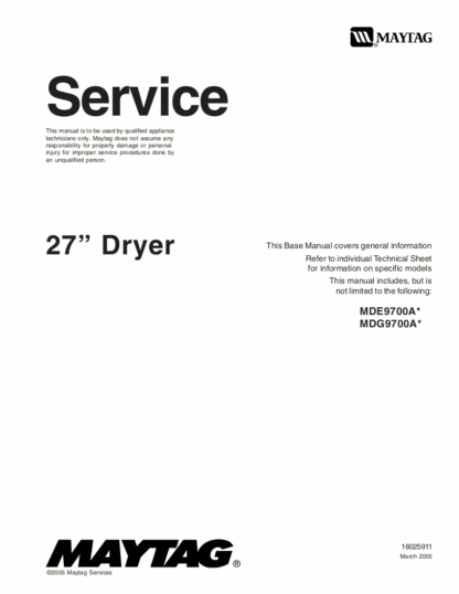 Maytag Dryer Service Manual 11