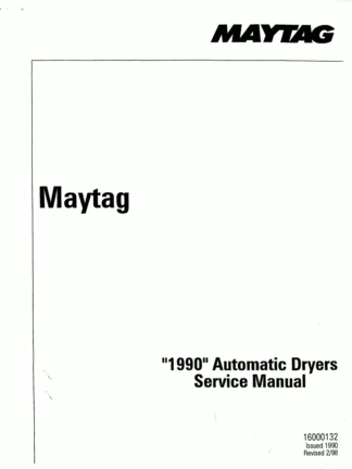 Maytag Dryer Service Manual 13