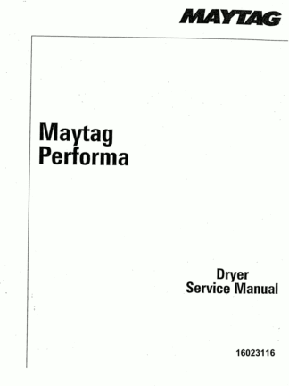 Maytag Dryer Service Manual 19