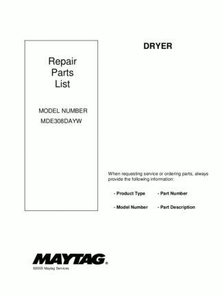 Maytag Dryer Service Manual 22