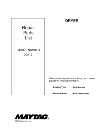 Maytag Dryer Service Manual 23