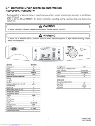 Maytag Dryer Service Manual 25