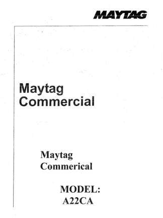 Maytag Washer Parts Manual 30