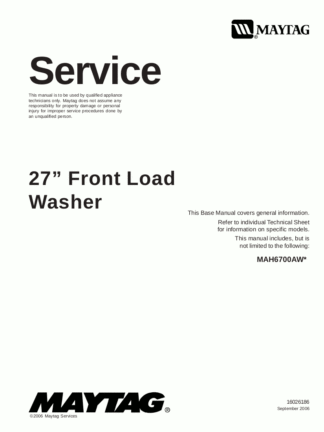 Maytag Washer Service Manual 01