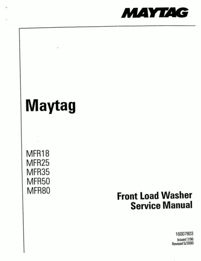 Maytag Washer Service Manual 11