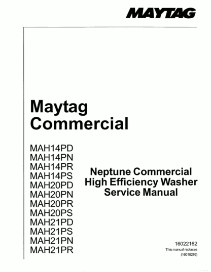 Maytag Washer Service Manual 18