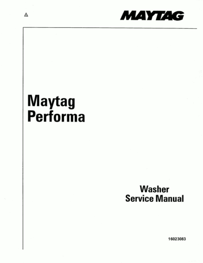 Maytag Washer Service Manual 20