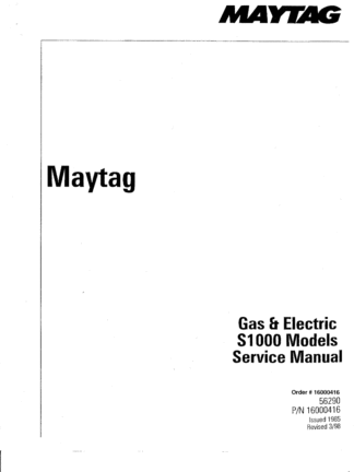 Maytag Washer Service Manual 21