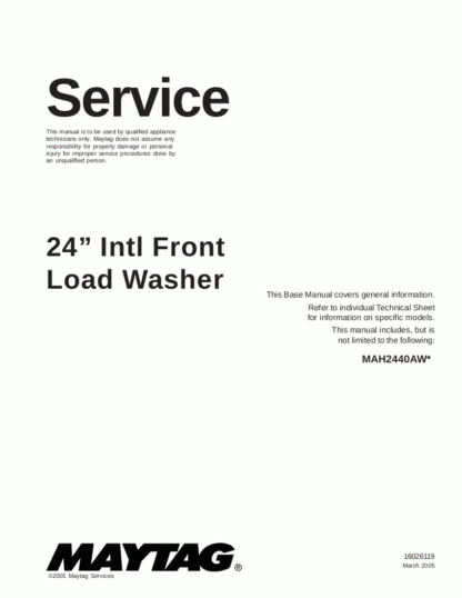 Maytag Washer Service Manual 32