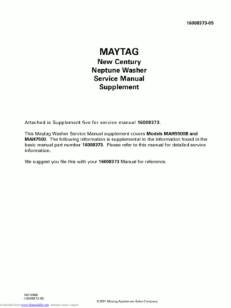 Maytag Washer Service Manual 39