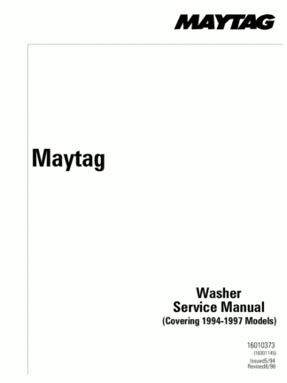 Maytag Washer Service Manual 08