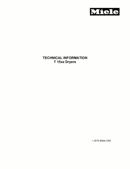 Miele Dryer Service Manual 01