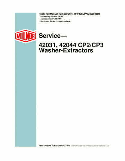 Milnor Washer Service Manual 07