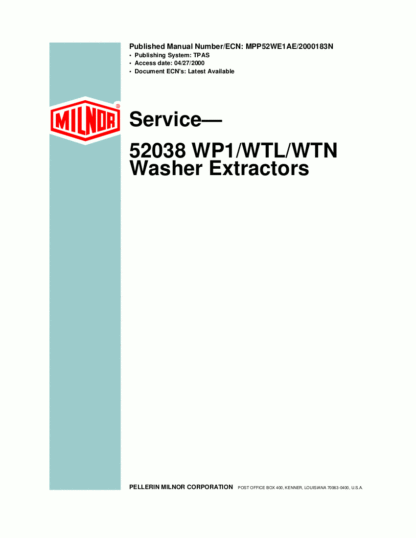 Milnor Washer Service Manual 09