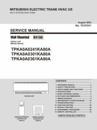 Mitsubishi Air Conditioner Service Manual 116