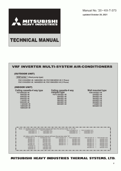 Mitsubishi Air Conditioner Service Manual 120