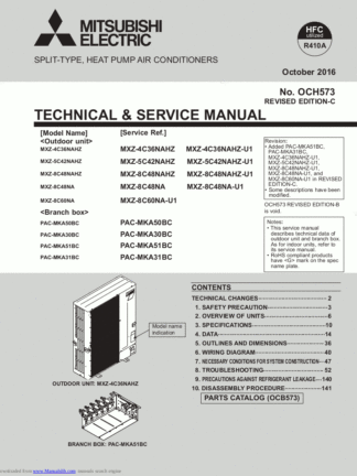 Mitsubishi Air Conditioner Service Manual 123