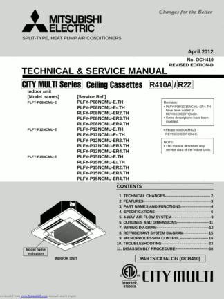 Mitsubishi Air Conditioner Service Manual 132