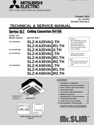 Mitsubishi Air Conditioner Service Manual 139