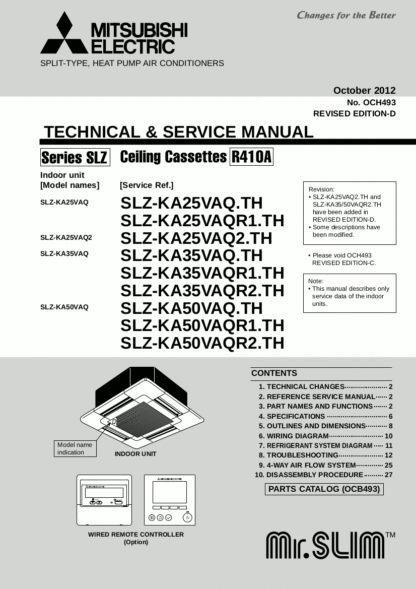 Mitsubishi Air Conditioner Service Manual 139