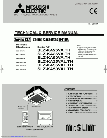 Mitsubishi Air Conditioner Service Manual 140