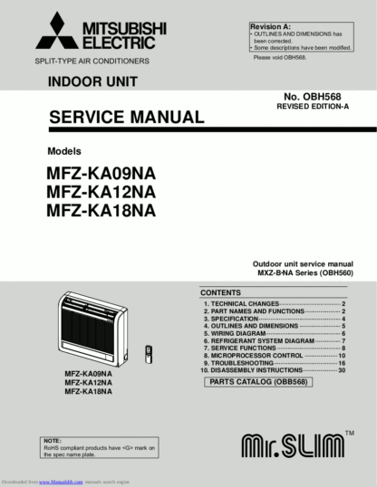 Mitsubishi Air Conditioner Service Manual 142