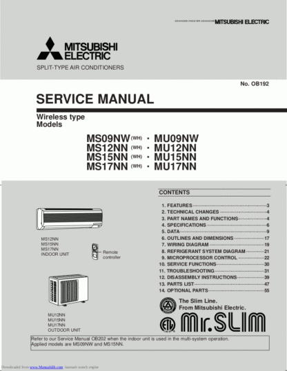 Mitsubishi Air Conditioner Service Manual 143