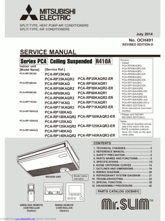 Mitsubishi Air Conditioner Service Manual 144