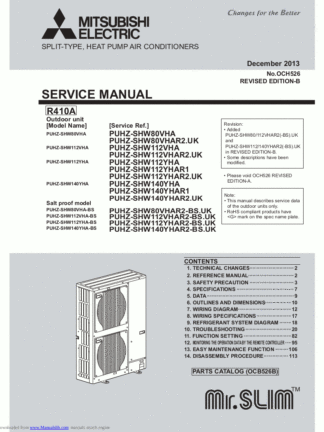 Mitsubishi Air Conditioner Service Manual 147