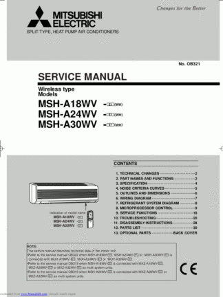 Mitsubishi Air Conditioner Service Manual 150