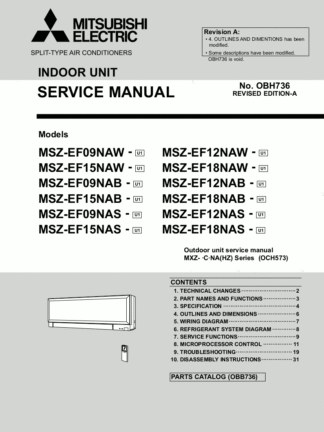 Mitsubishi Air Conditioner Service Manual 152