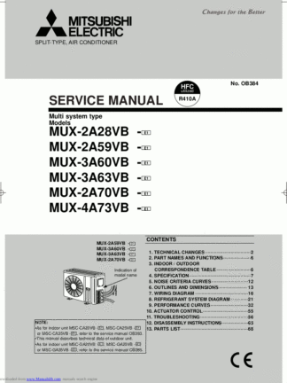 Mitsubishi Air Conditioner Service Manual 156