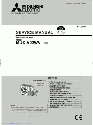 Mitsubishi Air Conditioner Service Manual 157