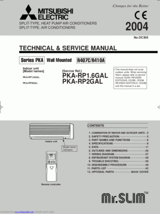 Mitsubishi Air Conditioner Service Manual 163