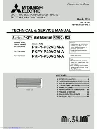 Mitsubishi Air Conditioner Service Manual 166