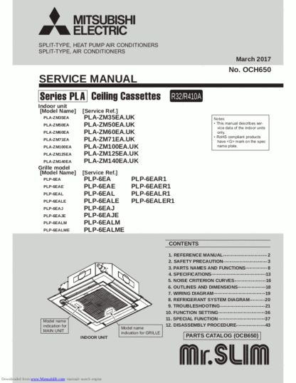 Mitsubishi Air Conditioner Service Manual 170