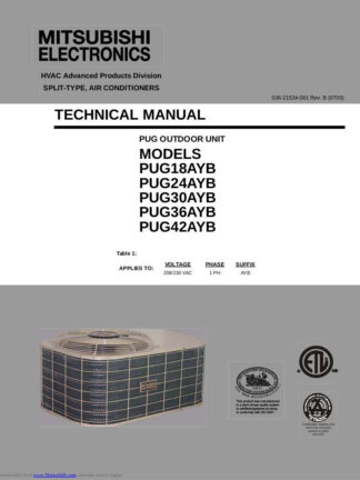 Mitsubishi Air Conditioner Service Manual 175