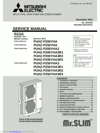 Mitsubishi Air Conditioner Service Manual 176