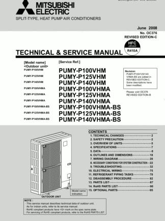 Mitsubishi Air Conditioner Service Manual 181