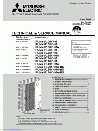 Mitsubishi Air Conditioner Service Manual 182