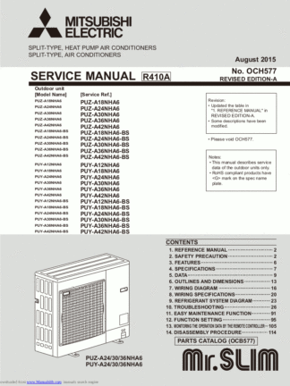 Mitsubishi Air Conditioner Service Manual 183