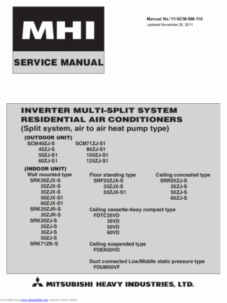 Mitsubishi Air Conditioner Service Manual 185