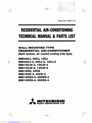 Mitsubishi Air Conditioner Service Manual 190