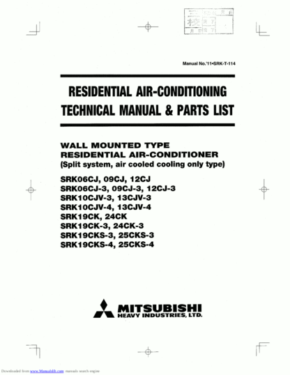 Mitsubishi Air Conditioner Service Manual 190