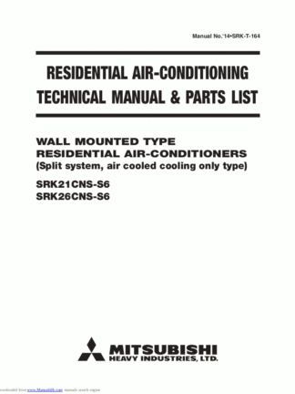 Mitsubishi Air Conditioner Service Manual 191